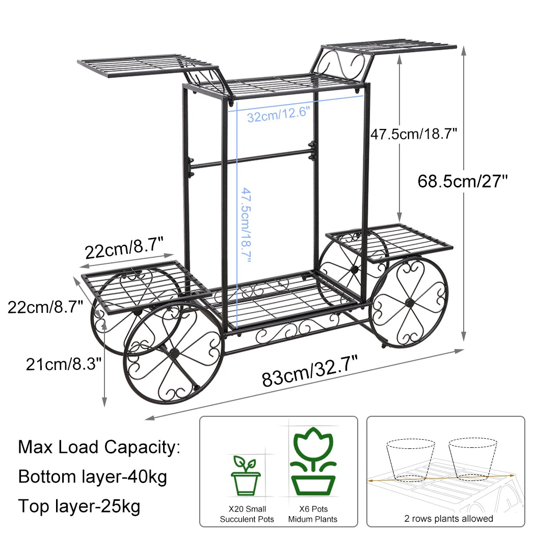 BINGOPAW Six Tier Metal Plant Stand Indoor Outdoor