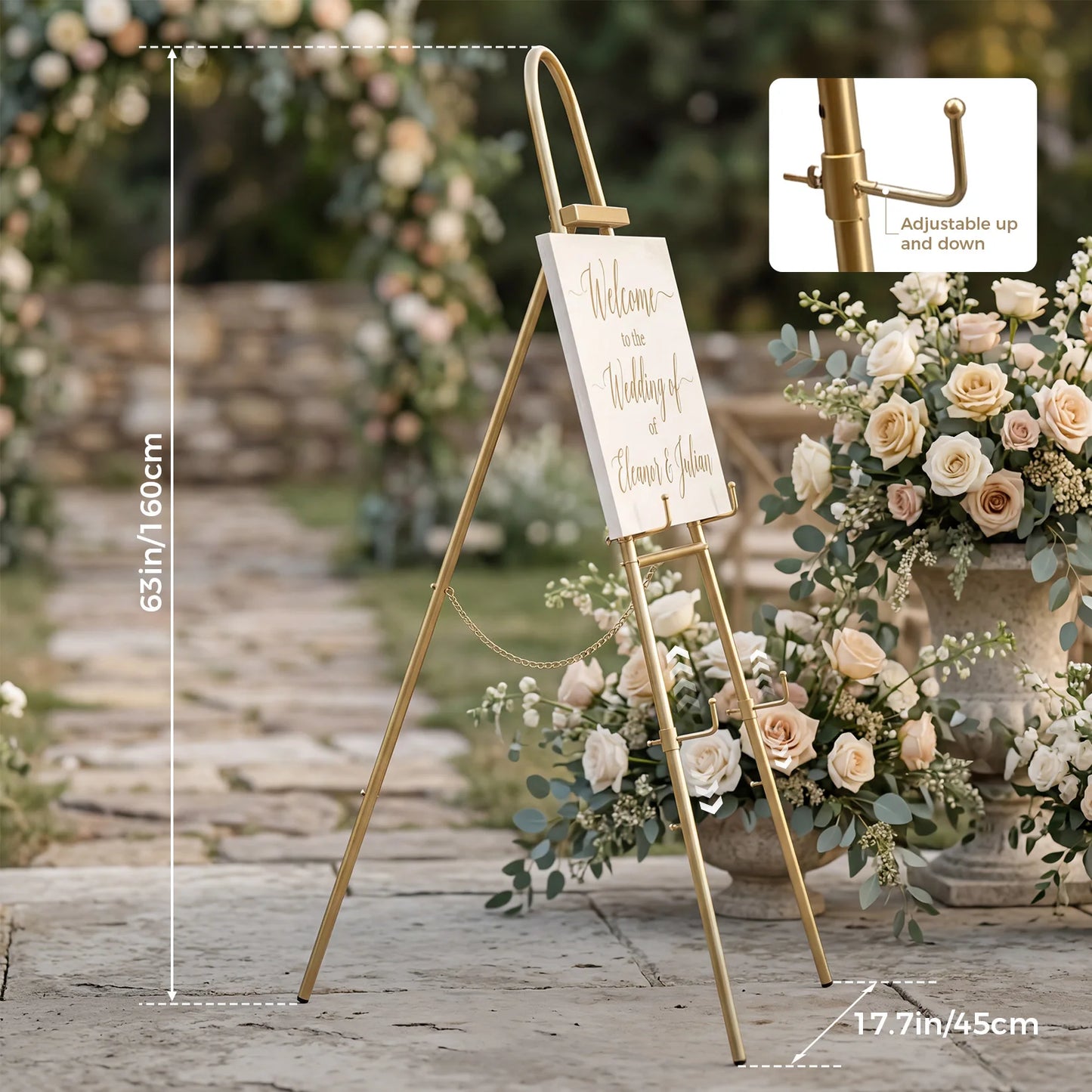 Adjustable Metal Easel Stand Collapsible Tripod Display For Signs Posters
