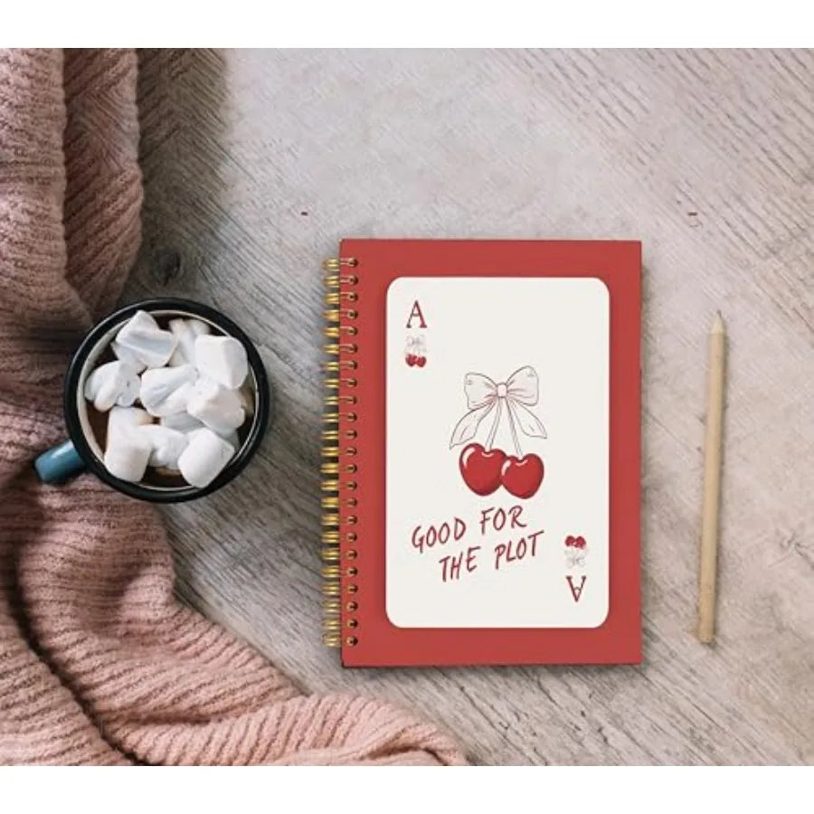 Coquette Bow Cherry Notebook Journal For Note Taking And Work