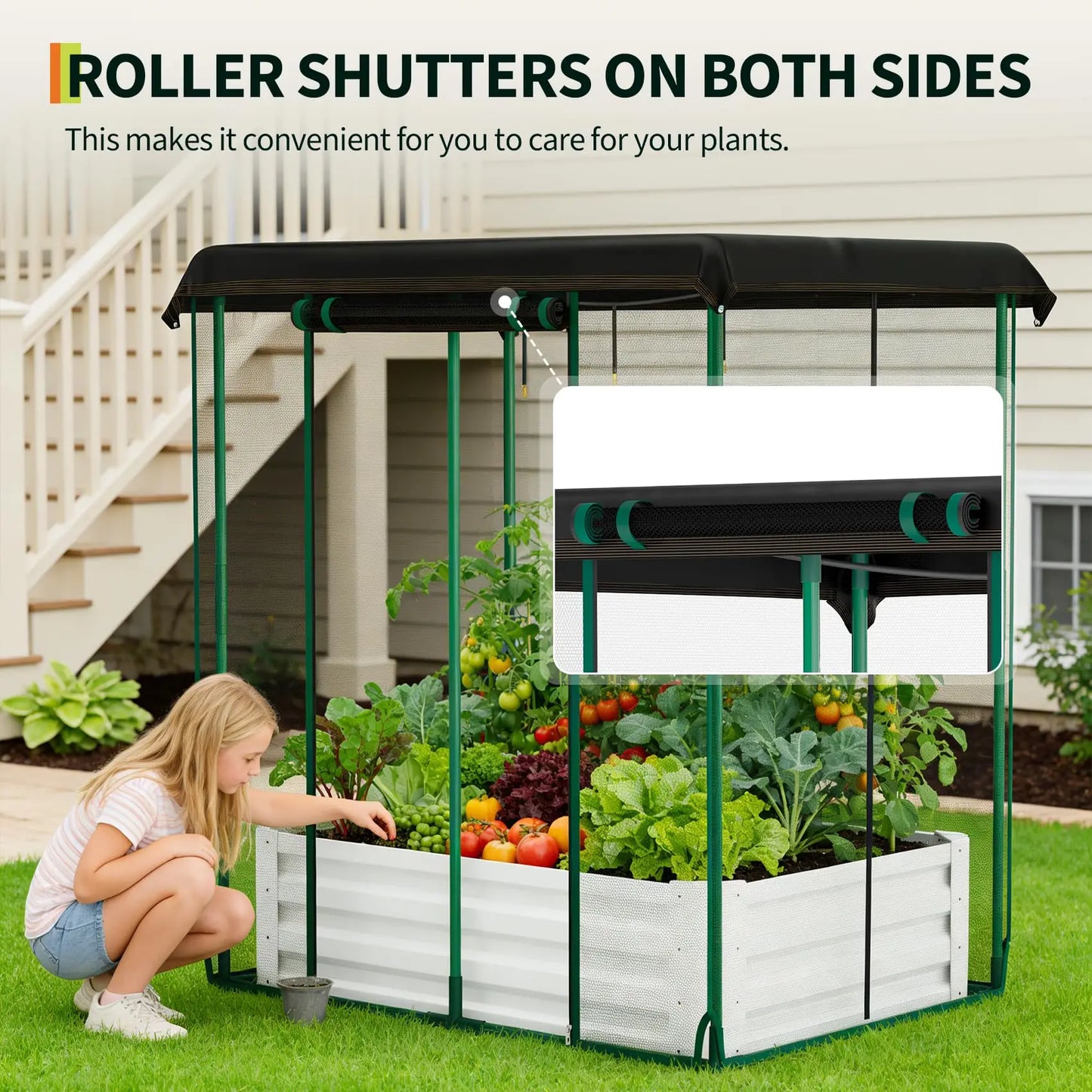 HiMISS 3 In 1 Raised Garden Bed With Drip Irrigation