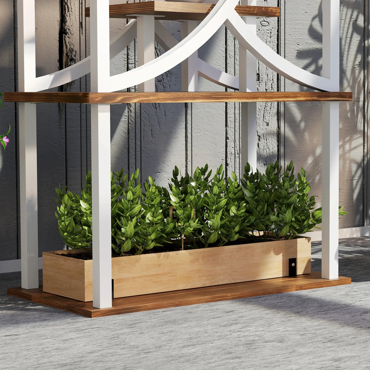 S-Shaped Eight-Tier Indoor Plant Stand Carbonized Finish