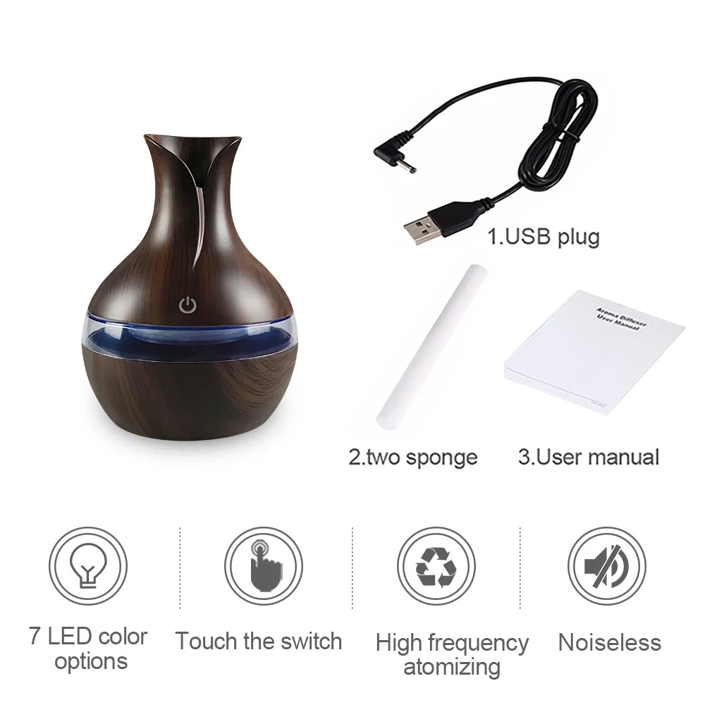 Miflame Mini USB Diffuser Humidifier With 7 Colors Led