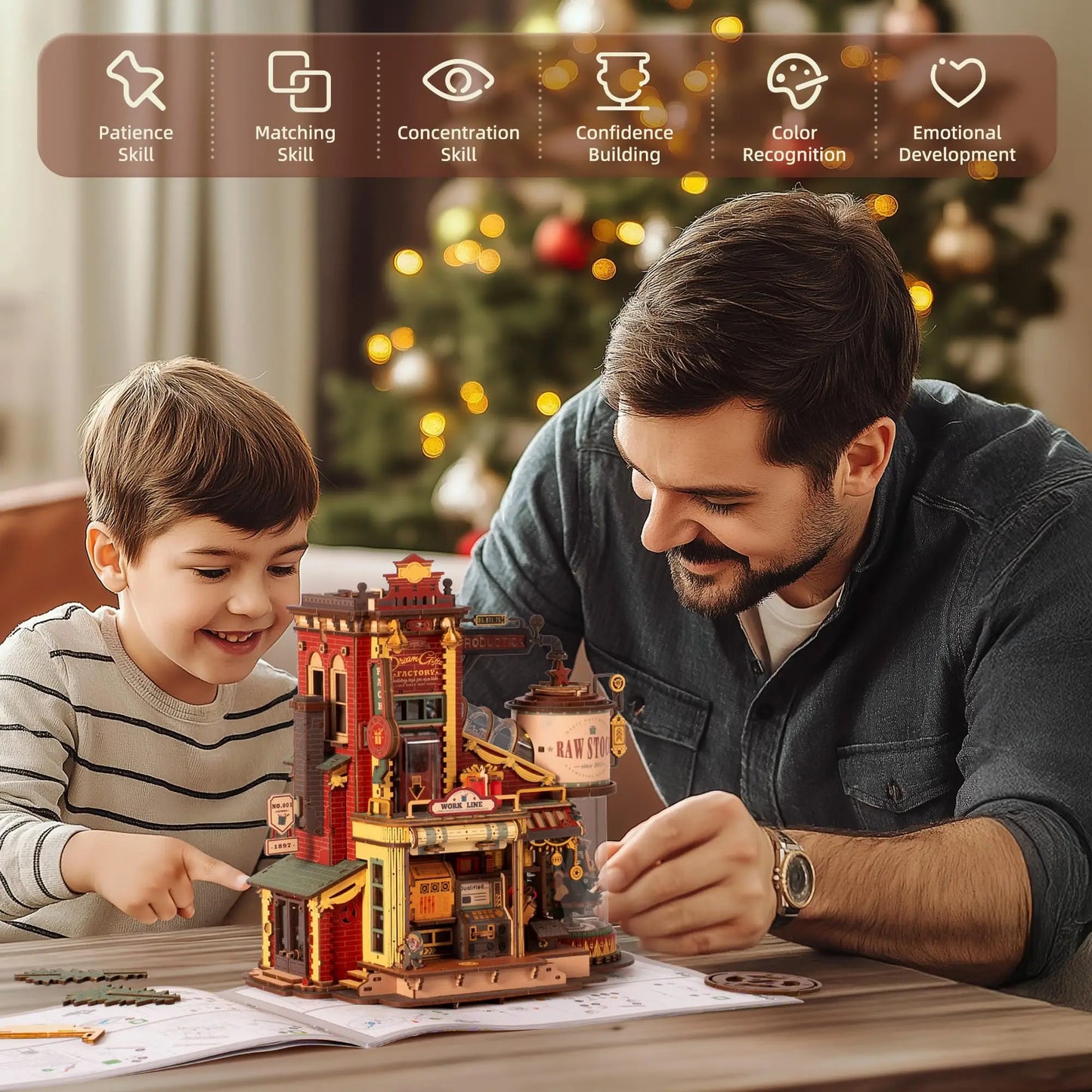 Robotime Rokr Dream Gift Factory 3D Wooden Puzzle For Kids