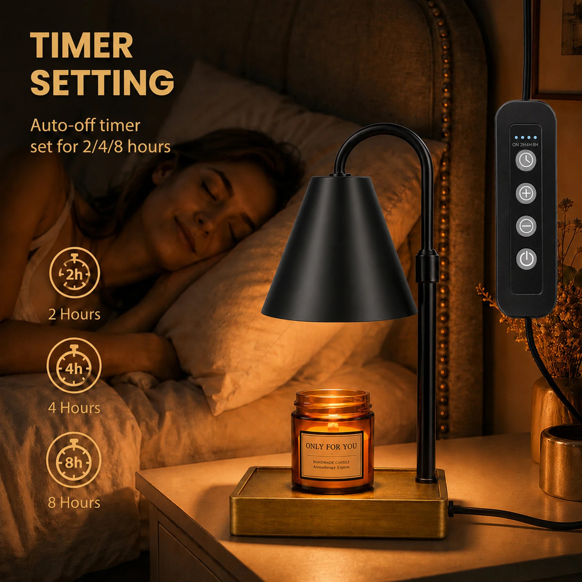 Dimmable Candle Warmer Lamp With Timer And Two GU10 Bulbs
