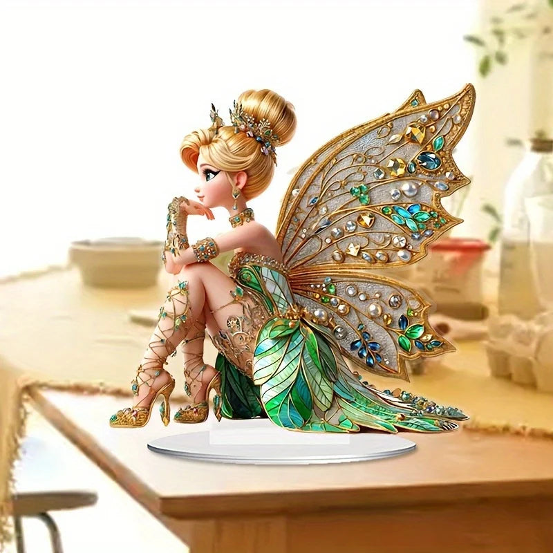 Flower Fairy Elf Acrylic Ornament For Bedroom Living Room Decor