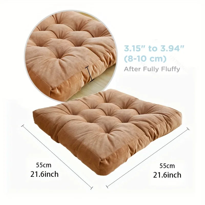 DIAMRI Corduroy Floor Cushion Thick Plush Yoga Meditation Pillow