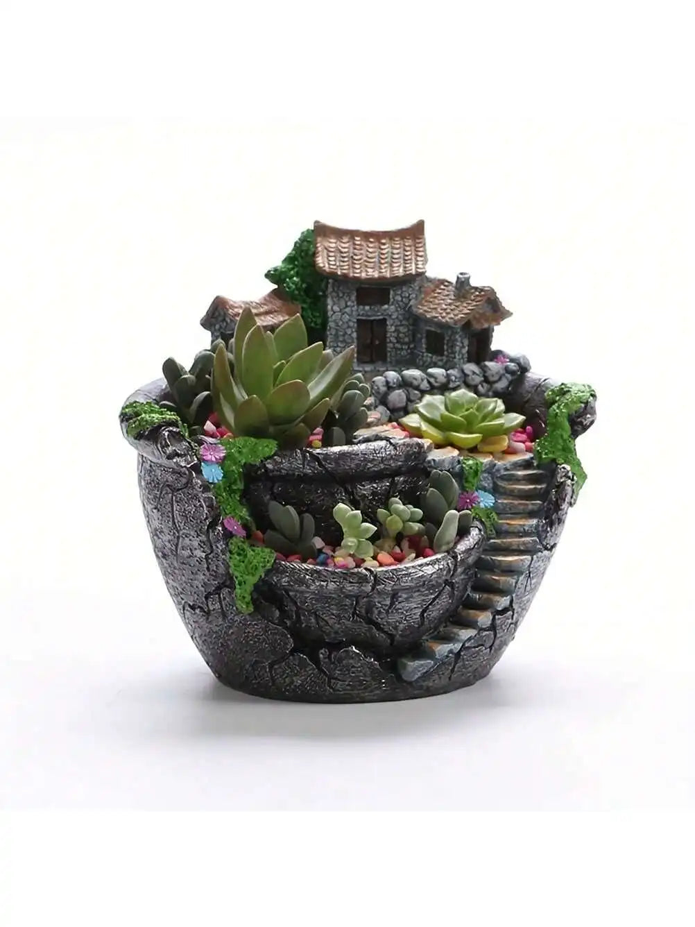 Fairy Garden Planter Pot for Tiny Succulents and Flowers