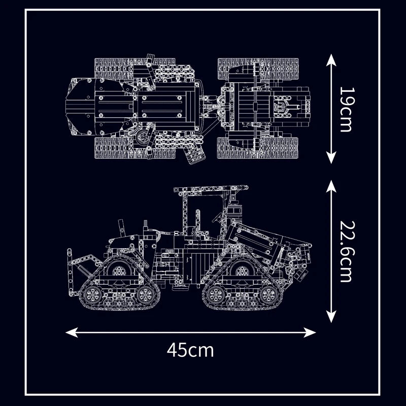 Mould King Pneumatic Crawler Tractor Building Block Set 18020