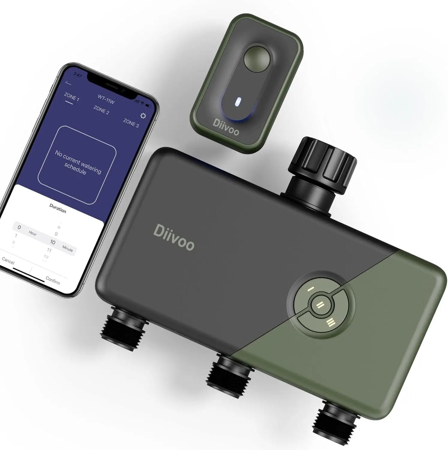 Diivoo Garden WiFi Water Timer Three Four Zones Irrigation Controller
