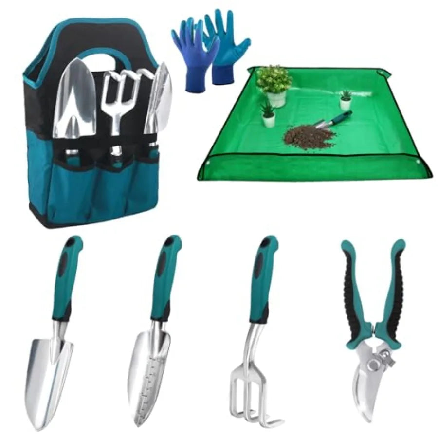 Garden Tools Set 8 Pcs With Non Slip Ergonomic Handles And Storage Bag