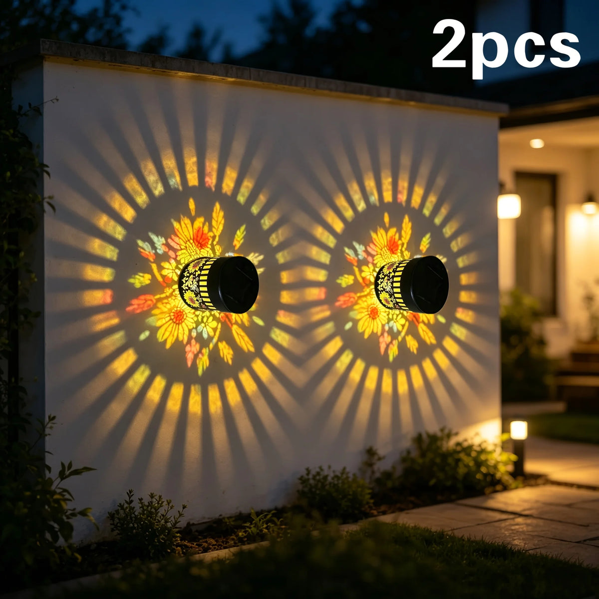 Solar Sunflower Fence Lights for Garden Decor