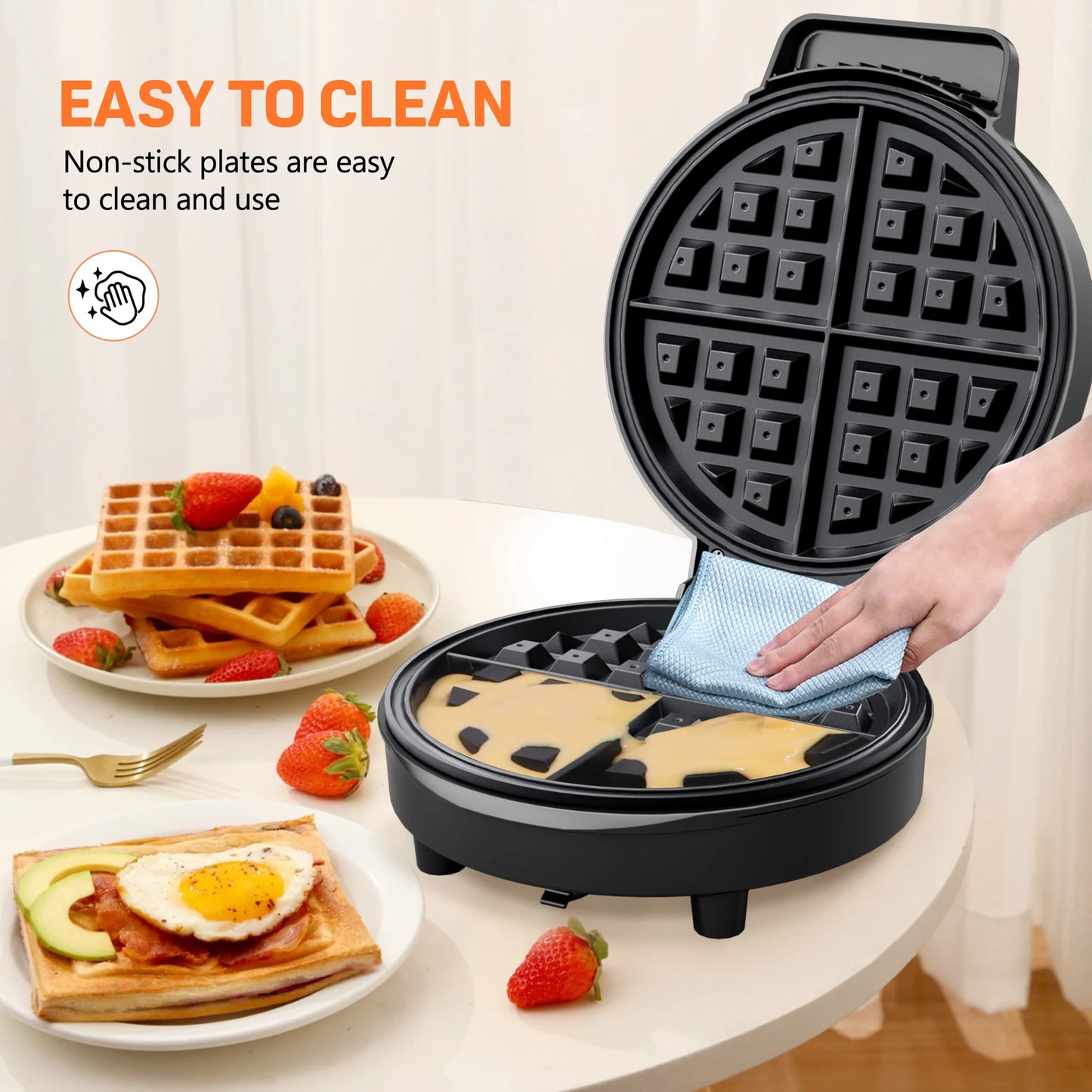 CACHOO Electric Nonstick Waffle Maker Belgian Breakfast Time Saver