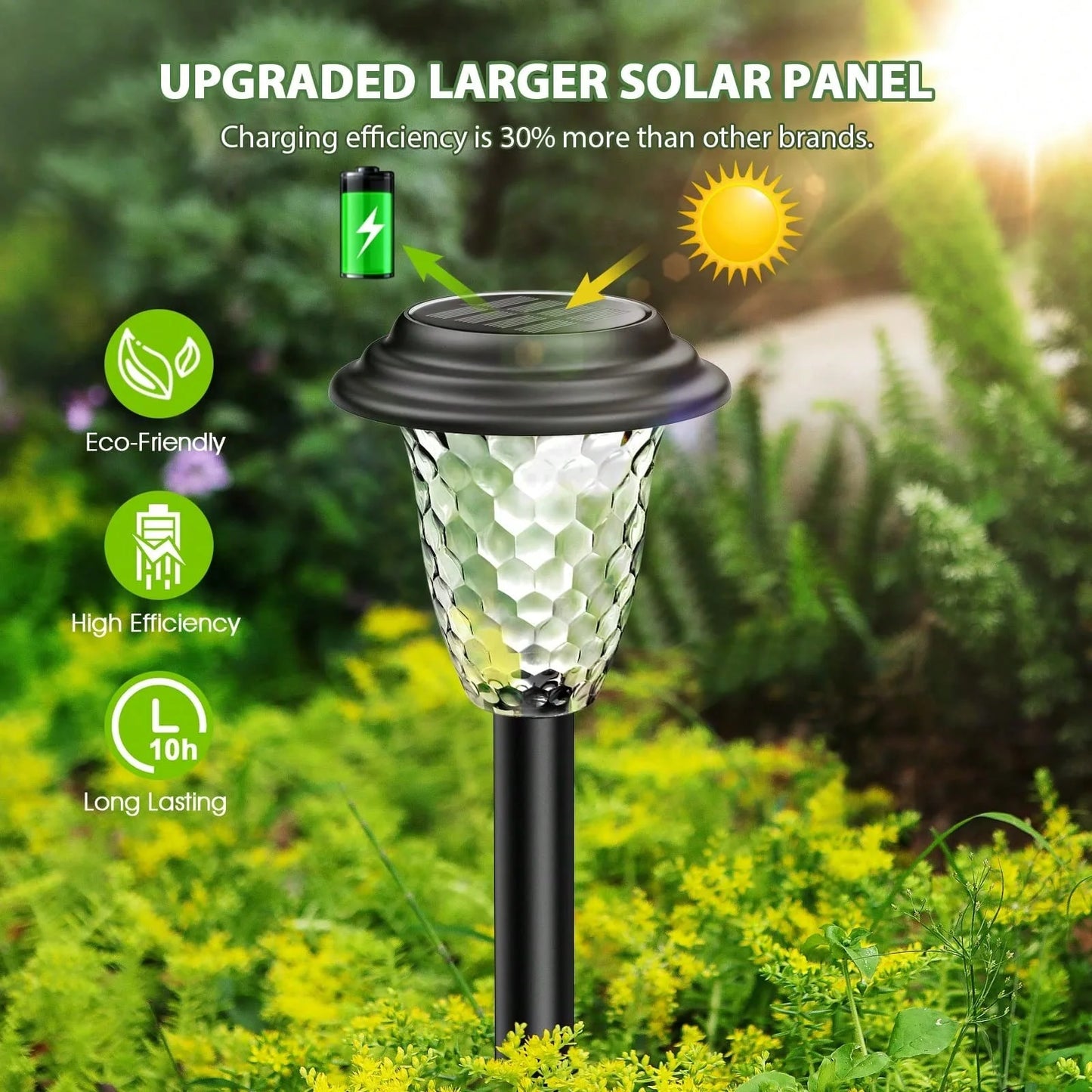 Solar RGB Color Changing Pathway Lights Warm White Outdoor Waterproof