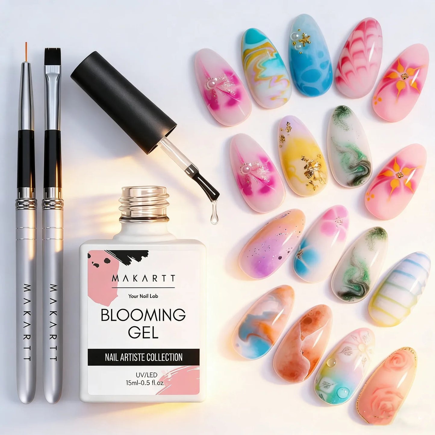 Makartt Blooming Gel Polish UV Soak Off Nail Gel Brush