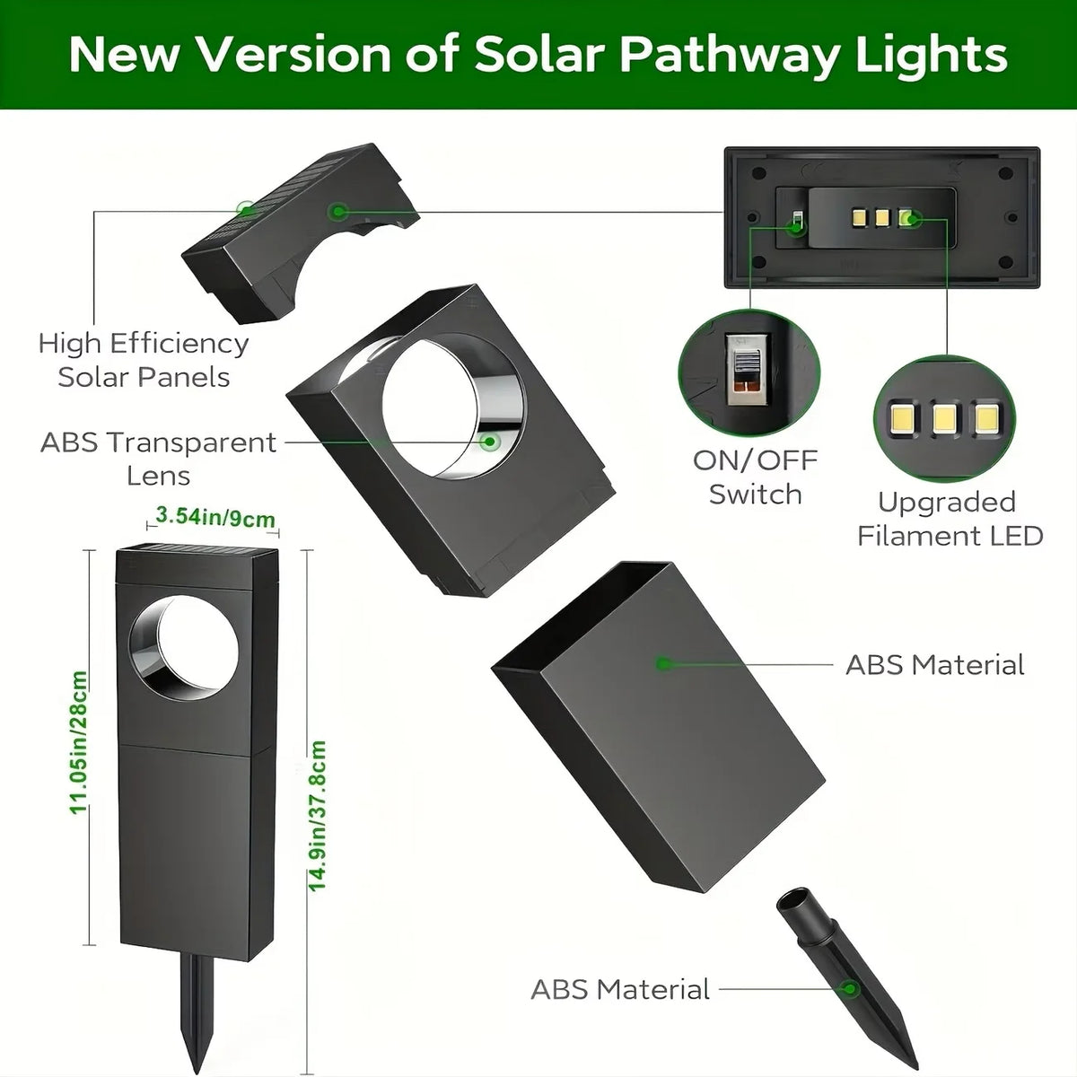 Solar LED Pathway Lights Outdoor Waterproof Garden Yard Decoration