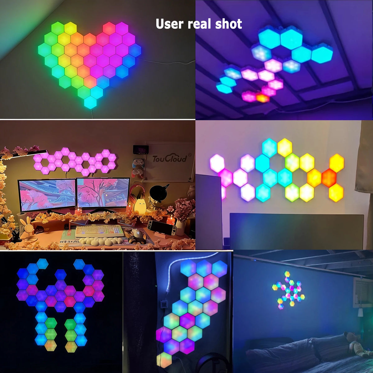 Smart RGB Hexagonal Wall Panels With App Remote Music Control