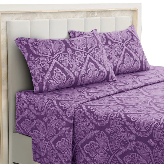 Lux Decor Paisley Microfiber Bed Sheet Set Wrinkle Resistant