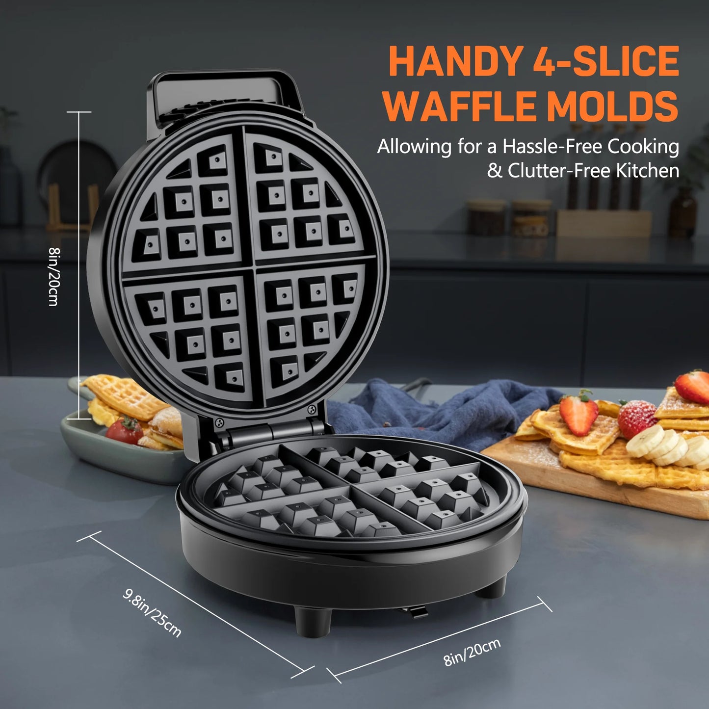 CACHOO Electric Nonstick Waffle Maker Belgian Breakfast Time Saver