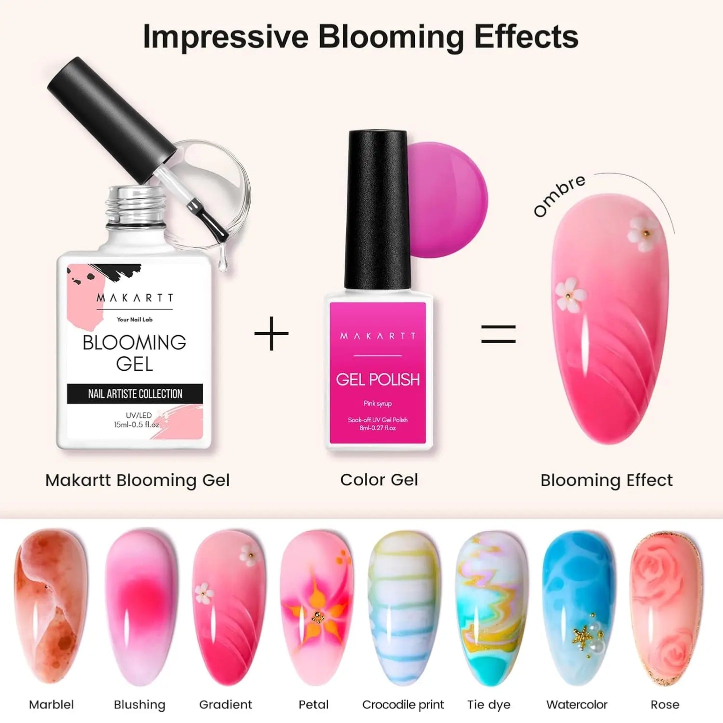 Makartt Blooming Gel Polish UV Soak Off Nail Gel Brush