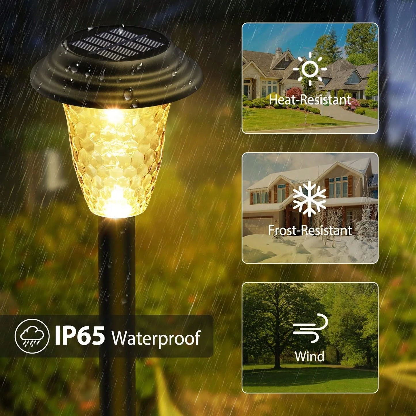 Solar RGB Color Changing Pathway Lights Warm White Outdoor Waterproof
