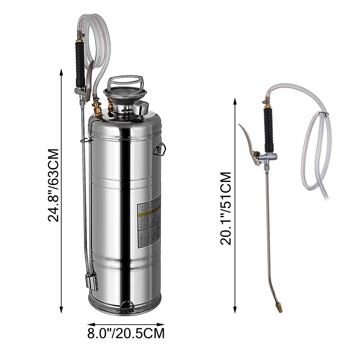 Hand Powered Sprayer Stainless Steel Watering Pump For Garden Lawn
