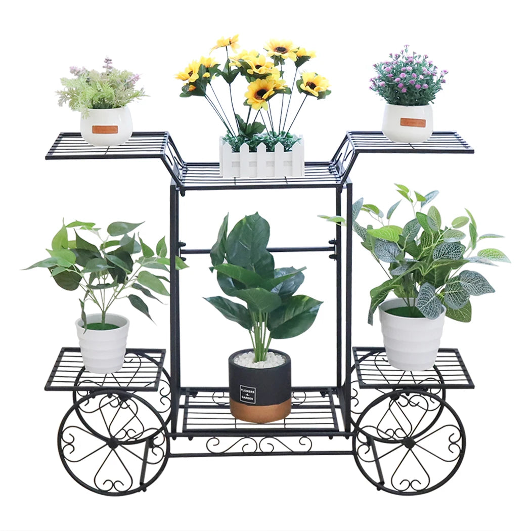 BINGOPAW Six Tier Metal Plant Stand Indoor Outdoor