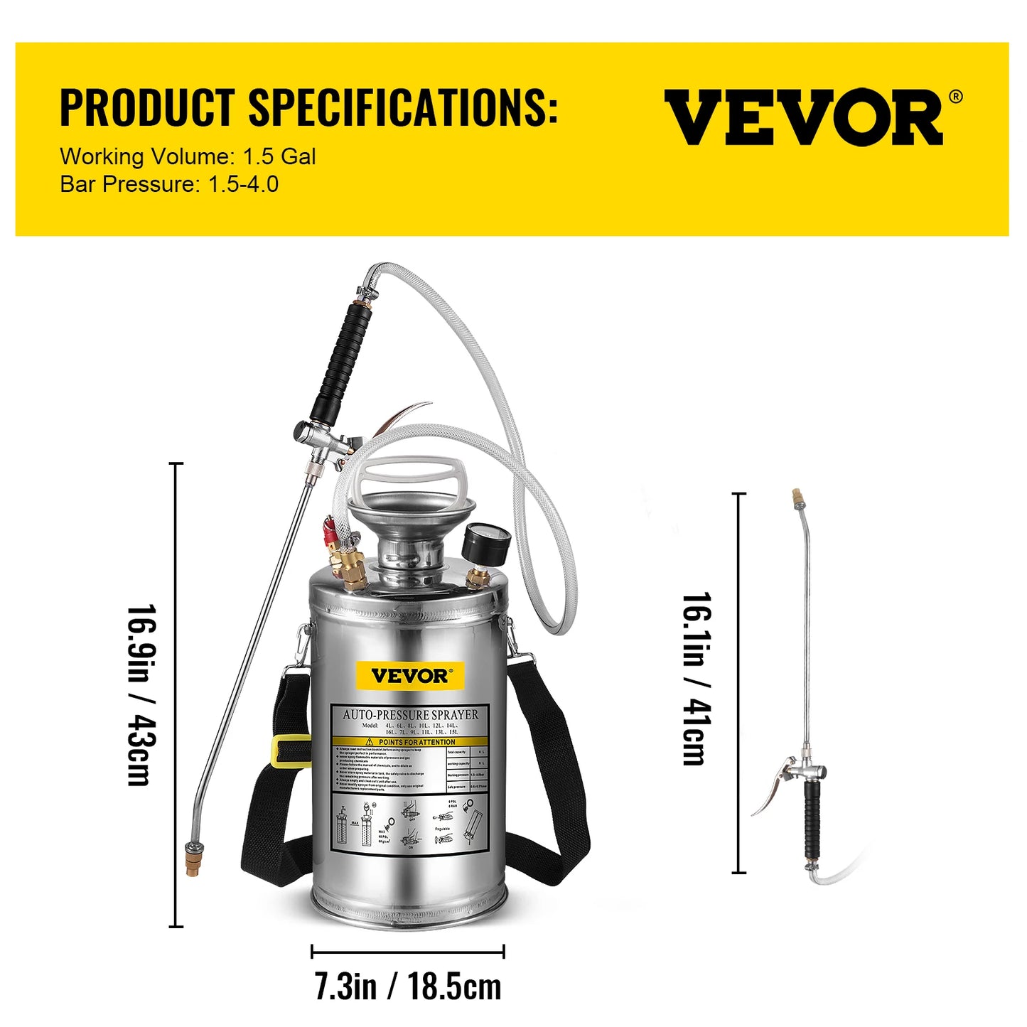 Hand Powered Sprayer Stainless Steel Watering Pump For Garden Lawn
