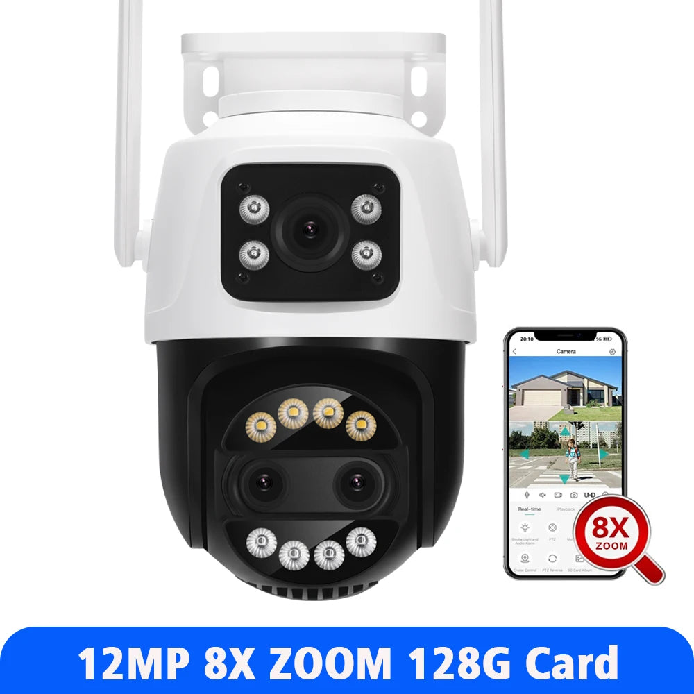 Asecam 8MP 4K WiFi PTZ Outdoor Surveillance Camera AI Tracking