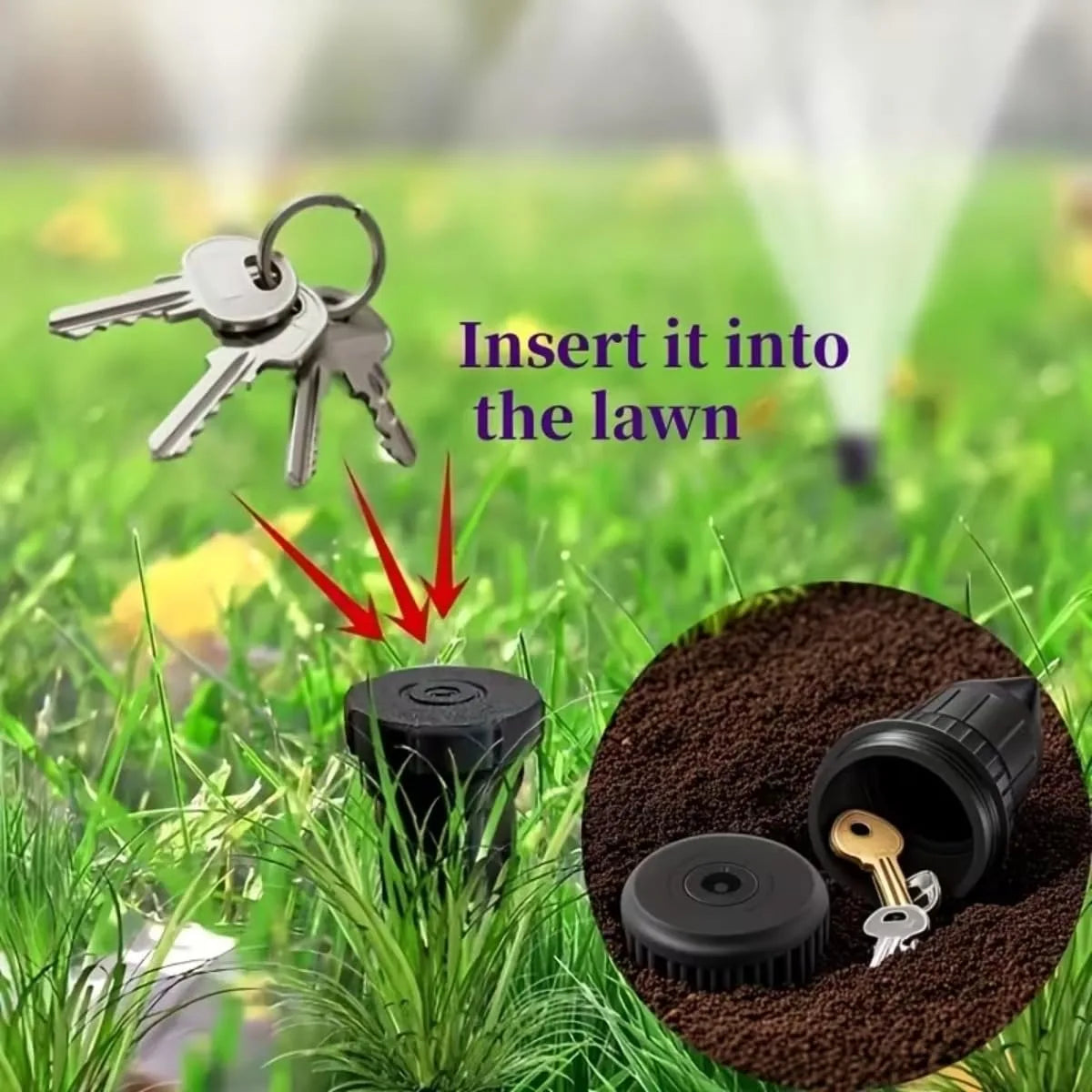Hide A Key Sprinkler Head Realistic Outdoor Waterproof Key Safe