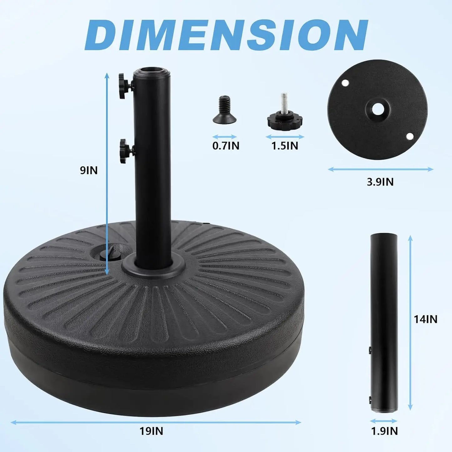 Weighted Outdoor Umbrella Base Sand Water Fillable Anti Wind Stand