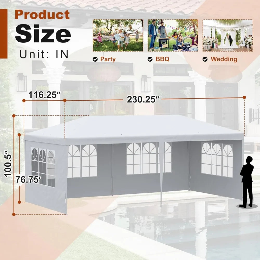 Osparple Outdoor Gazebo Canopy Tent Shelter With Removable Side Walls