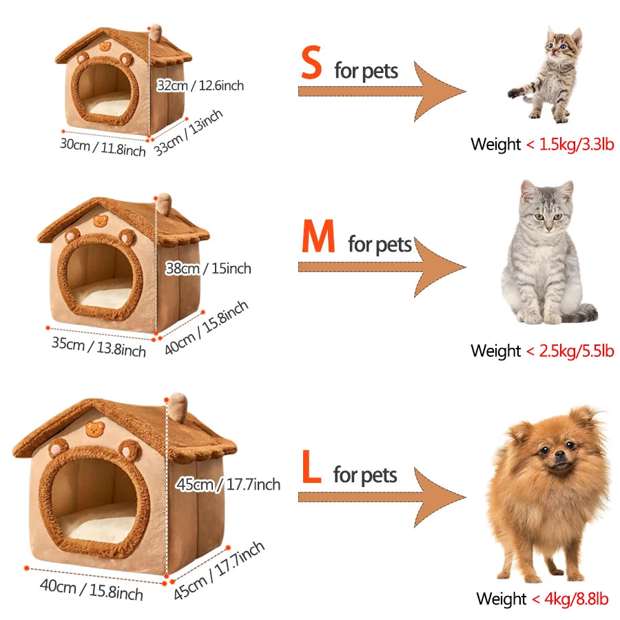 Foldable Pet House For Small Dogs And Cats Removable Washable