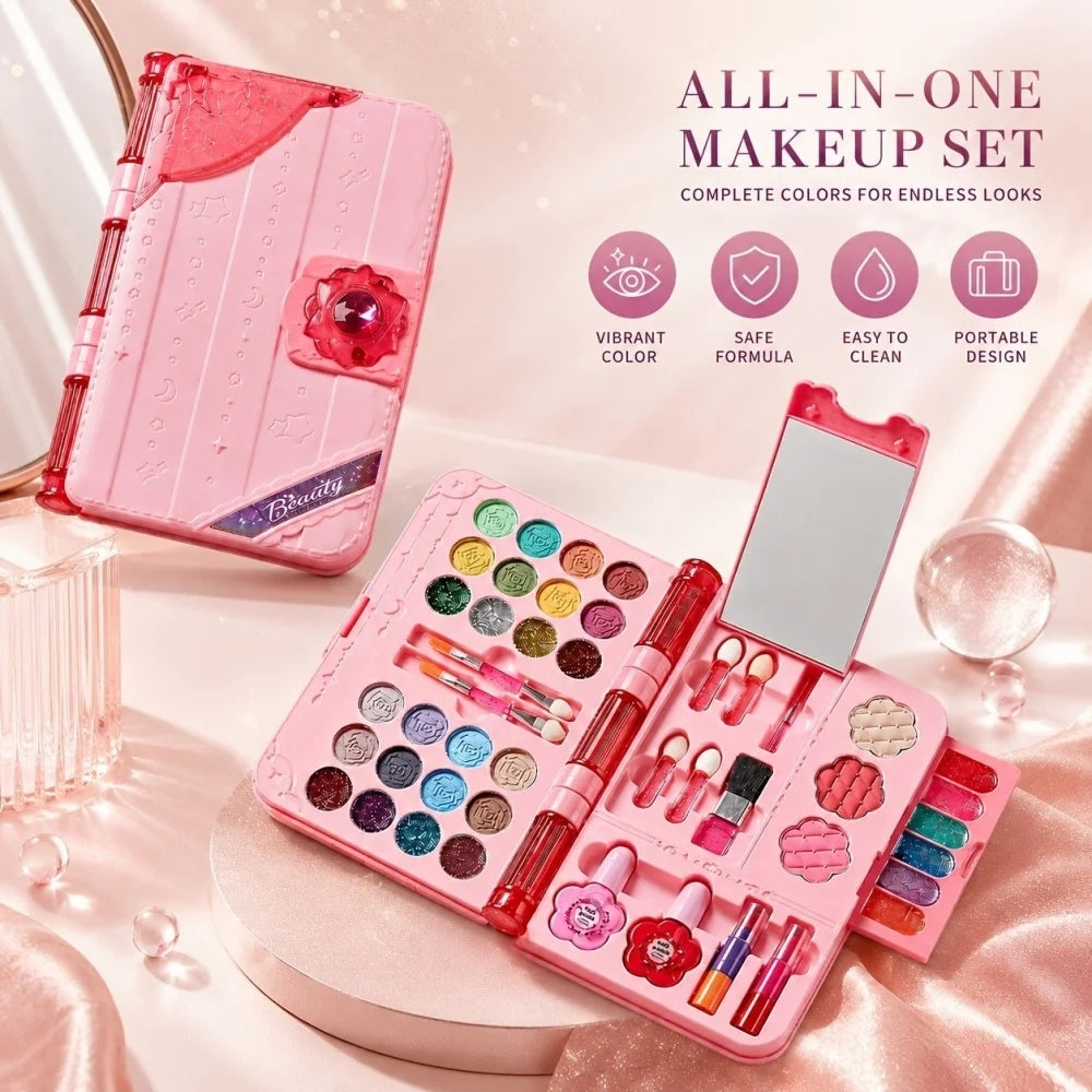 Kids Makeup-Themed Kit With Mirror and Storage Case