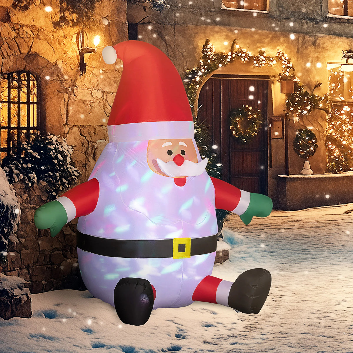 Outsunny Inflatable Christmas Santa Claus With Rotating Magic Ball Light