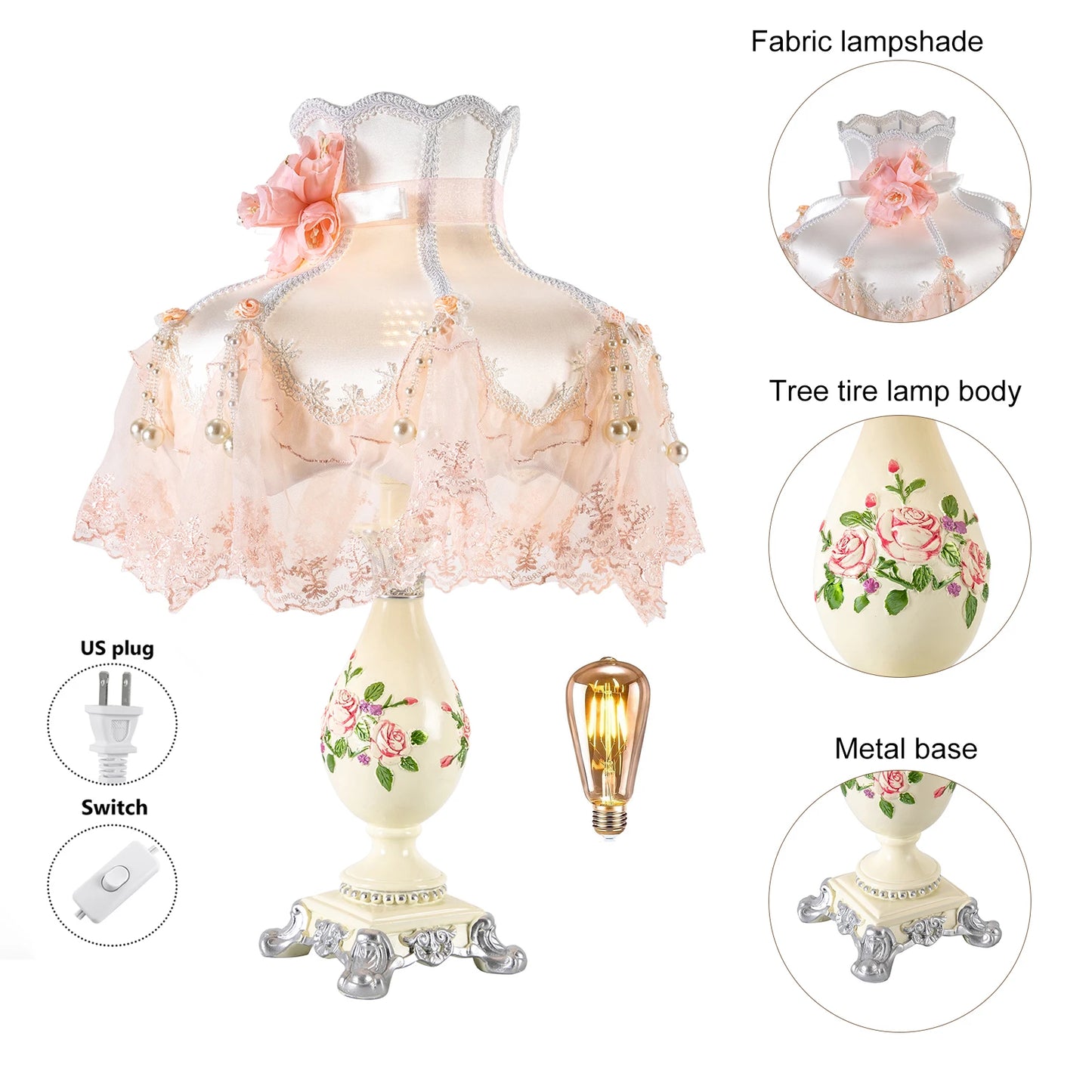 Princess Style LED Table Lamp Girl Creative Light Luxury