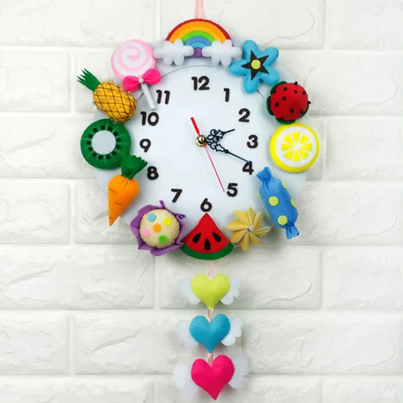 DIY Handmade Felt Wall Clock Marine Design For Home Decor
