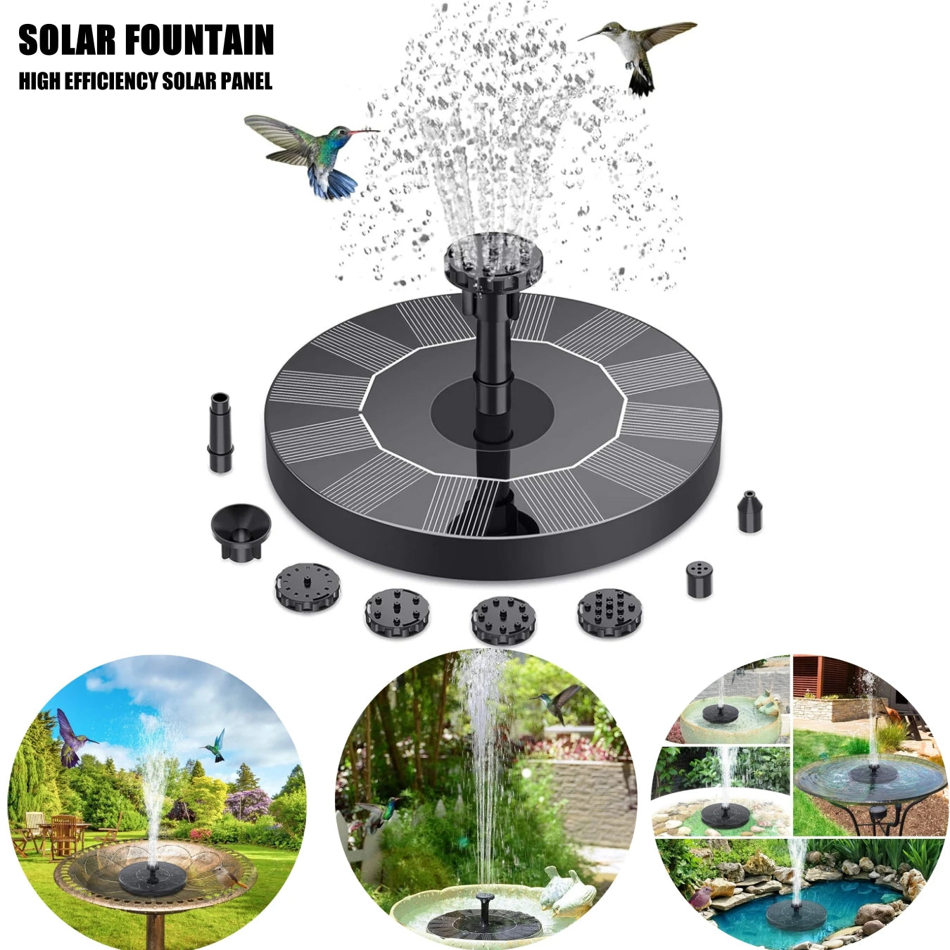 Mini Solar Water Fountain For Outdoor Pond And Bird Bath