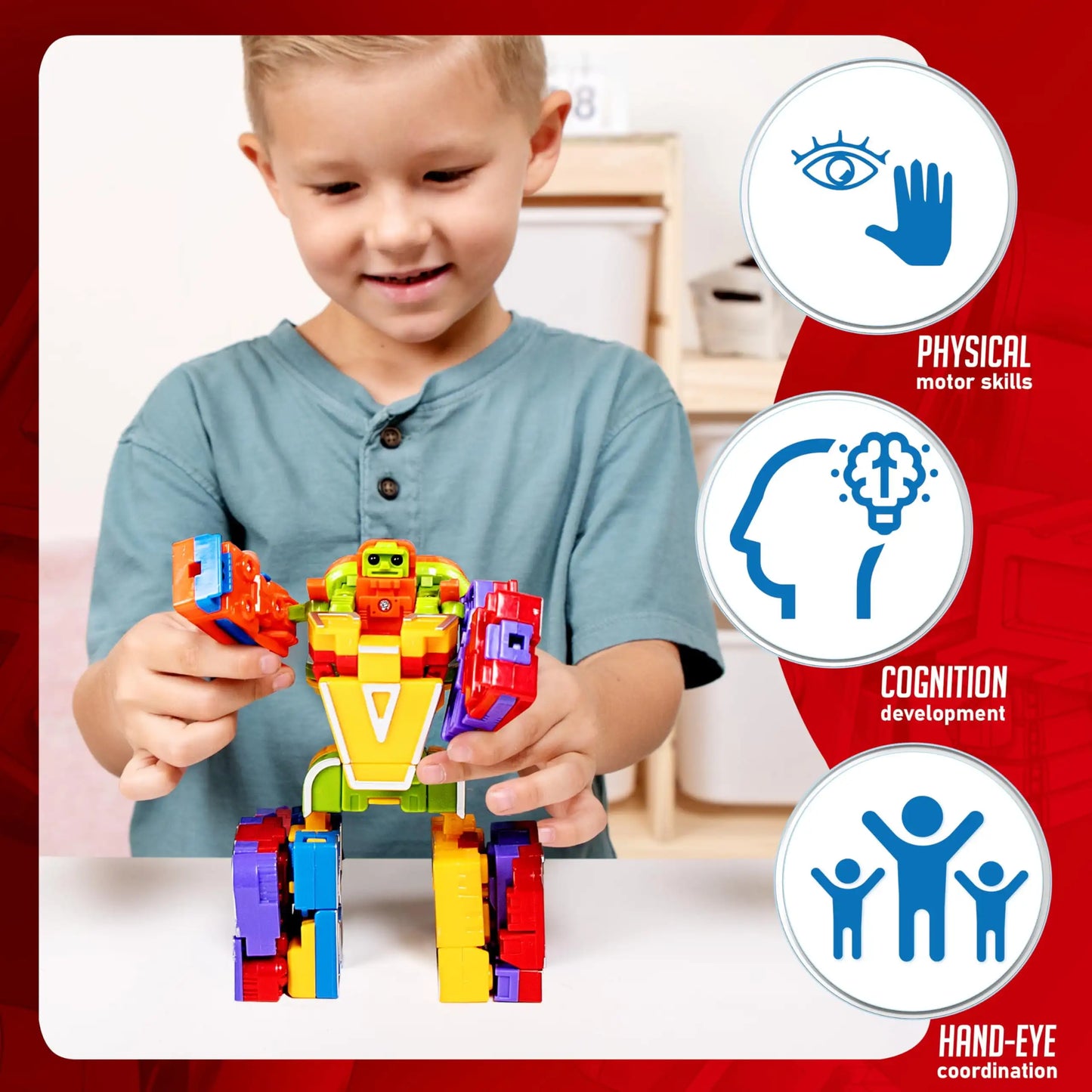 Joyfy Alphabots 26-Piece STEM Transforming Robots Toy