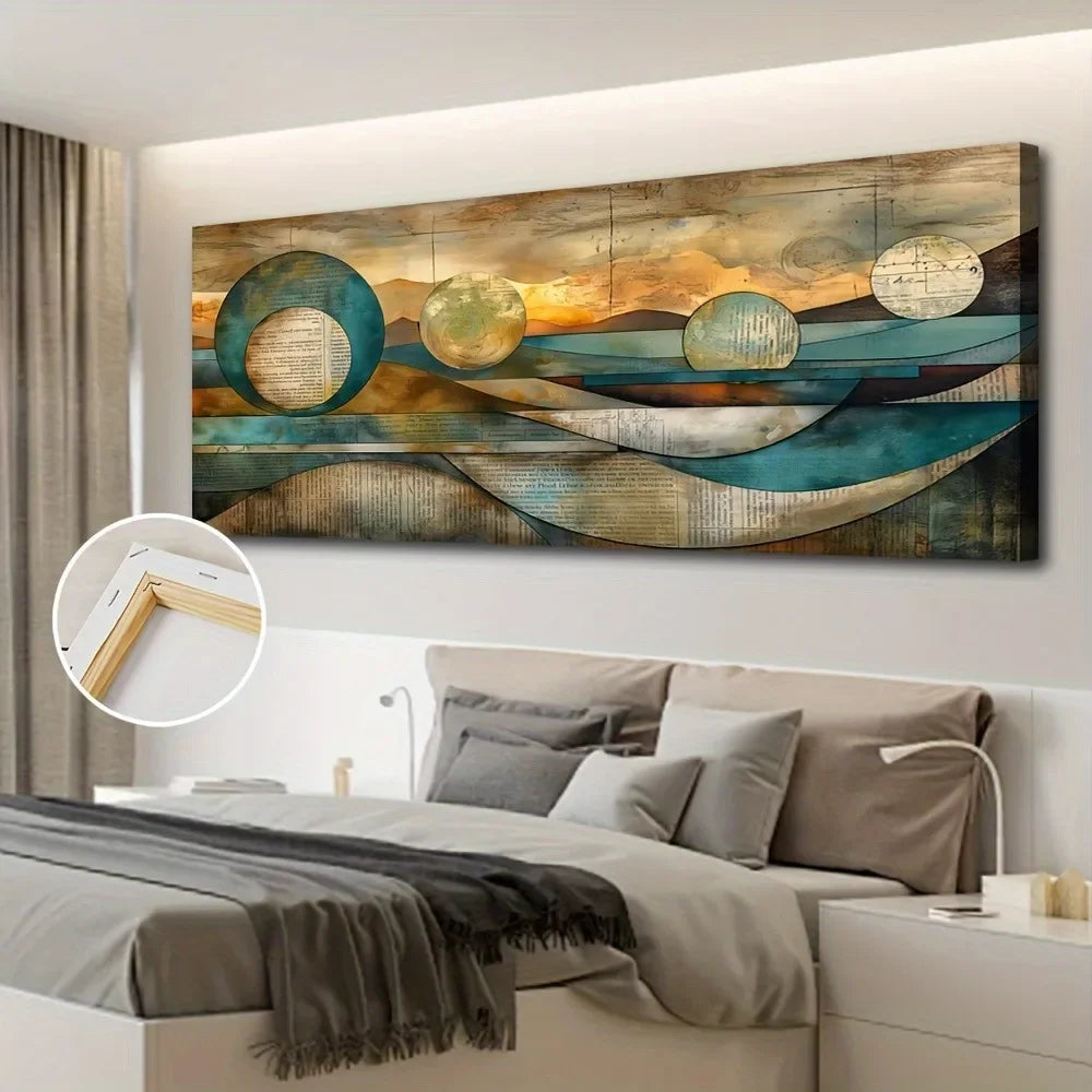 Art Deco Modern Contemporary Canvas Wall Art Pine Frame
