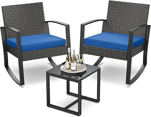 Rocking Bistro Patio Set With Coffee Table For Garden