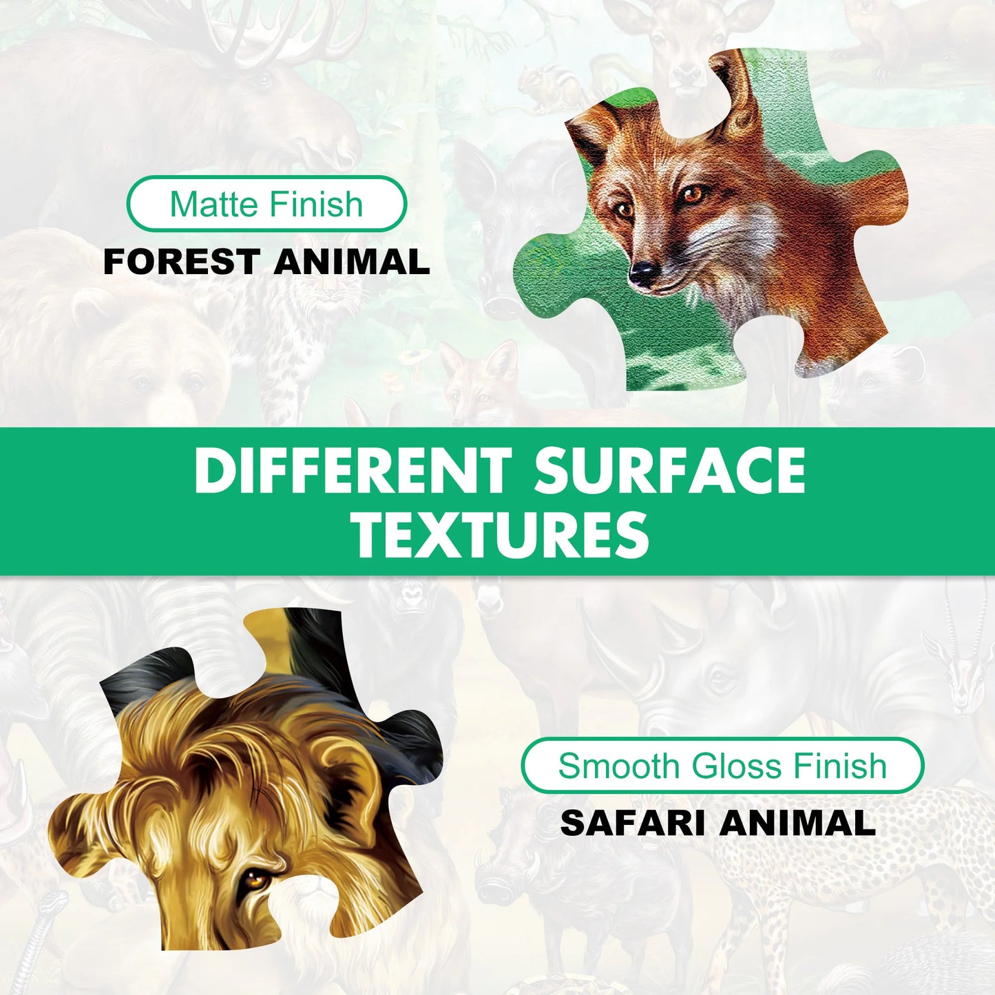 Wild Animals Double Sided 100 Piece Puzzles 2 In 1