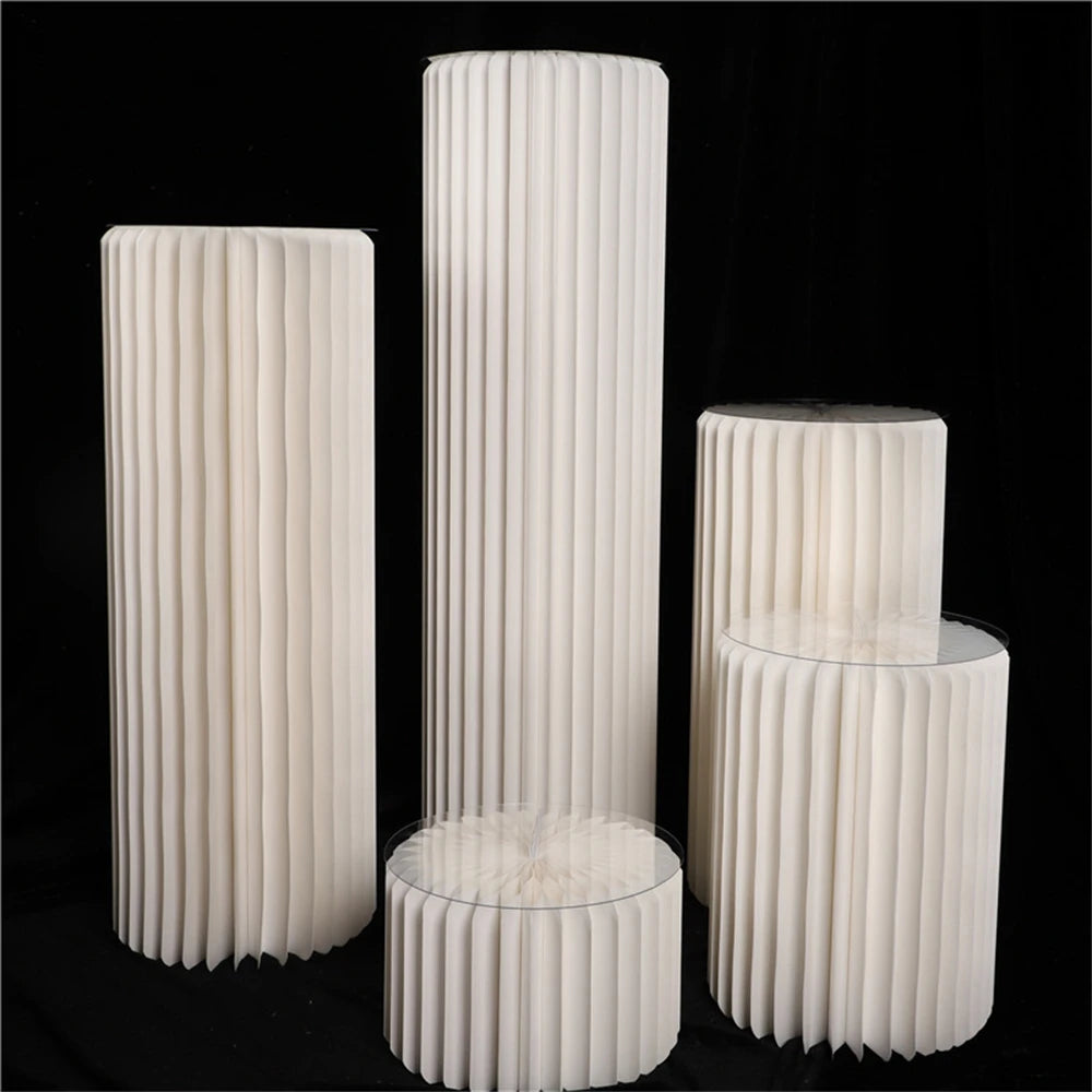 Cylindrical Paper Folding Wedding Flower Ornament Origami Decor For Shop Window