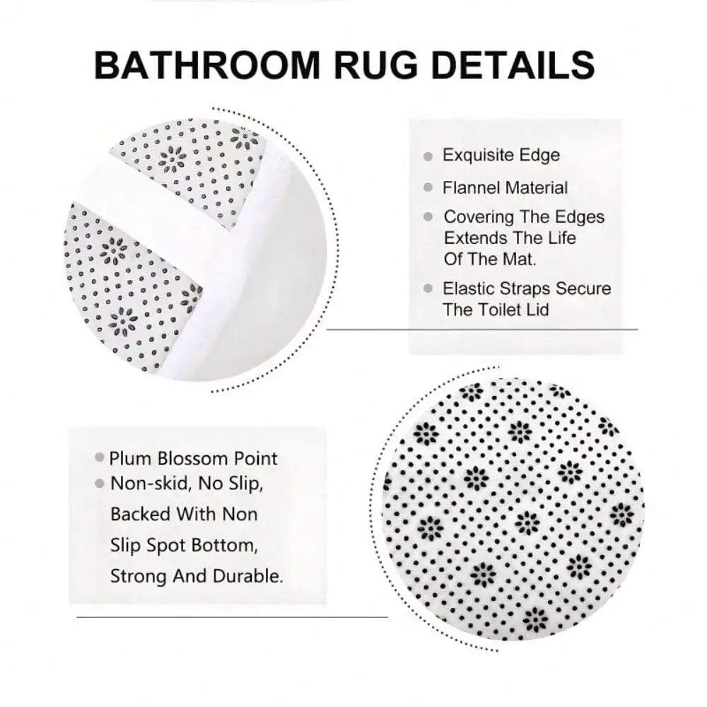 Polyester Four Piece Toilet Set With U Shaped Seat Cover