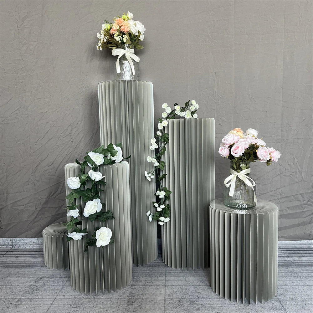 Cylindrical Paper Folding Wedding Flower Ornament Origami Decor For Shop Window