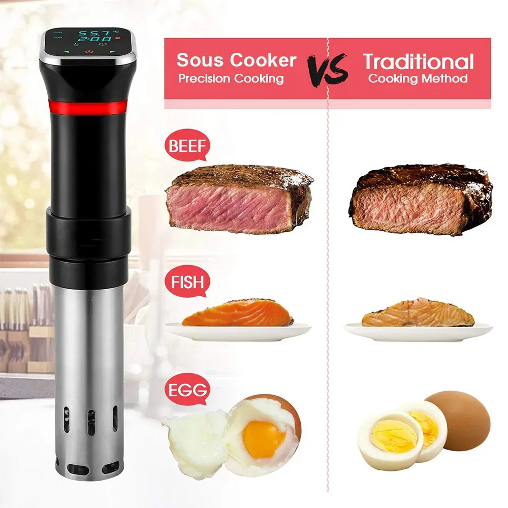 VamsLuna 1100W Sous Vide Immersion Circulator LCD Digital Timer
