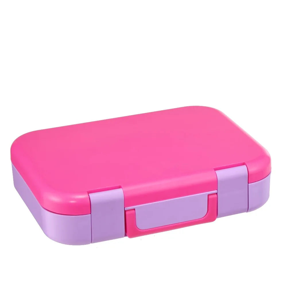 Kids Bento Box Four Compartment Lunch Box With Fork Spoon And Sauce Cup