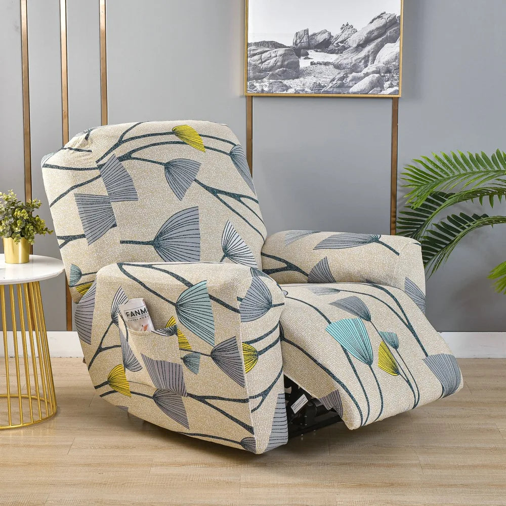 All-Inclusive Recliner Slipcover With Pockets 4-Piece