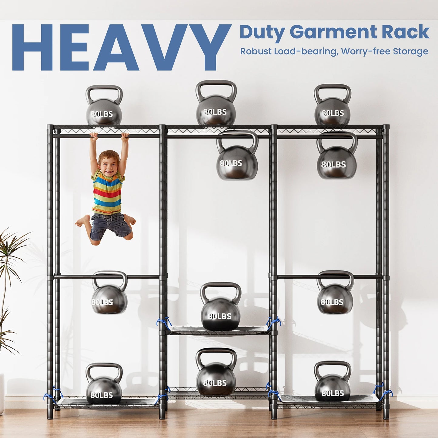 Freestanding Clothes Rack Organizer for Wardrobe Storage