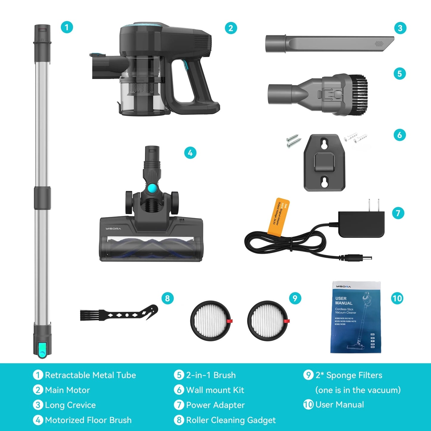 INSE N300 20KPa Cordless Upright Vacuum Cleaner For All Floors