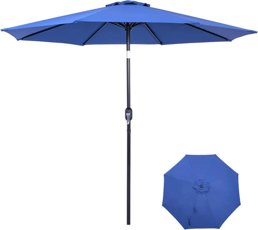 Patio Umbrella With Tilt And Crank 8 Ribs For Outdoor Shade